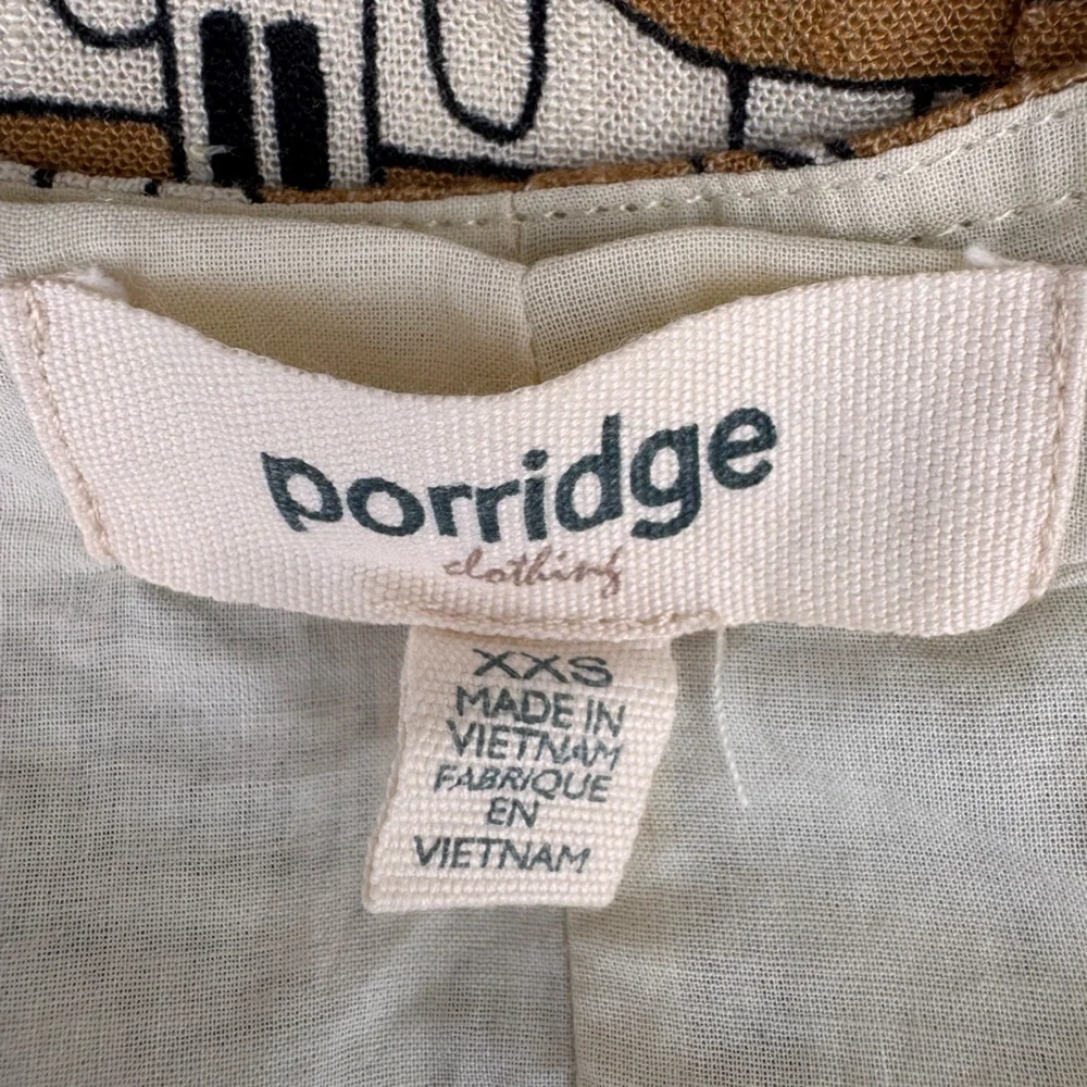 Anthropologie Porridge Short-Sleeve Crew-Neck Linen Printed Mini Dress - Picture 6 of 7